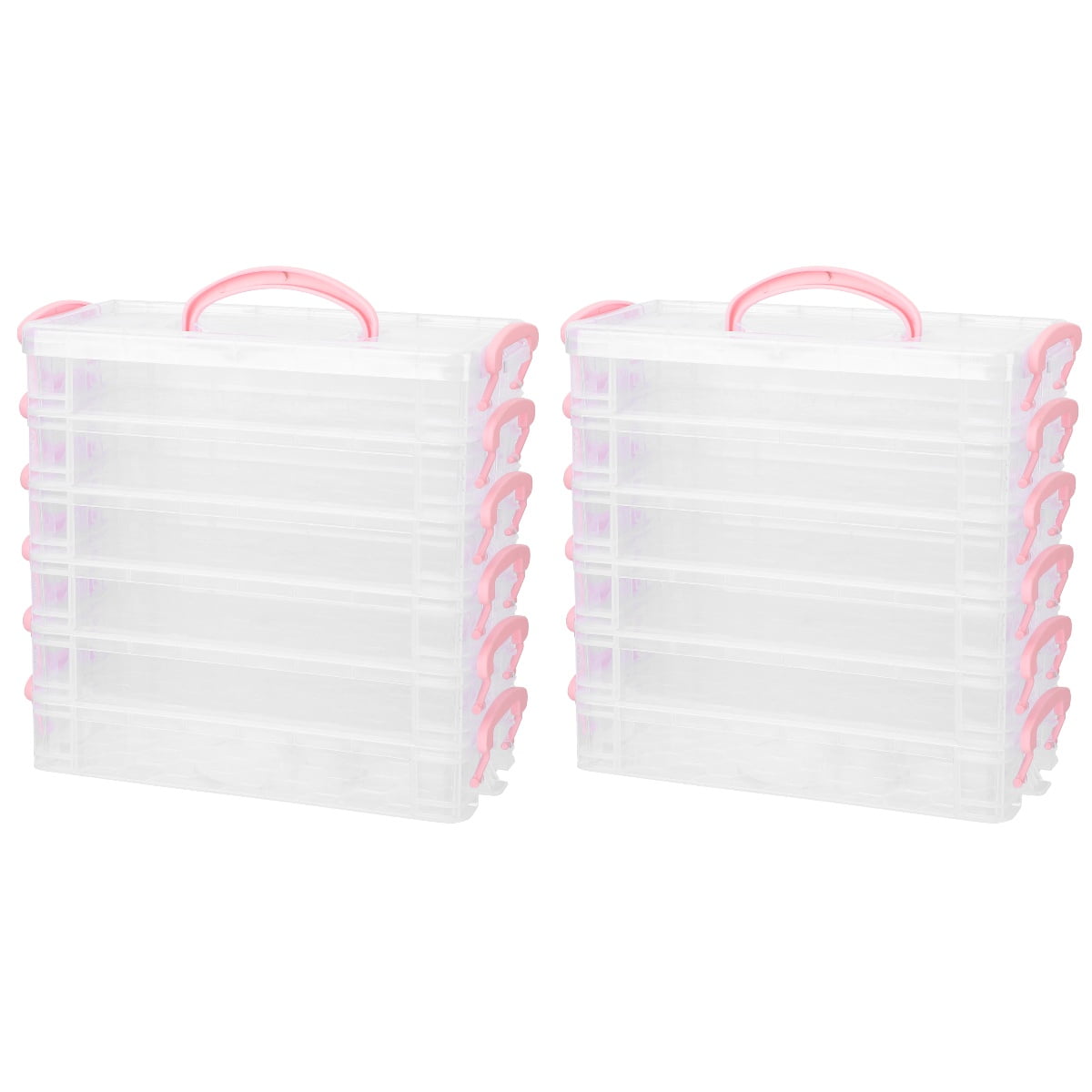 TOYMYTOY 2 Sets Stackable Pencil Box Portable Pen Holder Detachable