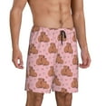 thumbnail image 2 of Balery Heart Capybara Pantalones cortos de pijama de punto de algodón para hombre con cinturilla y bolsillos-Small, 2 of 6