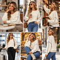 thumbnail image 5 of Women's Sweaters Fall Long Sleeve Crew Neck Oversized Pullover Tops Winter Fashion Versatile Sweater Tops, 5 of 8