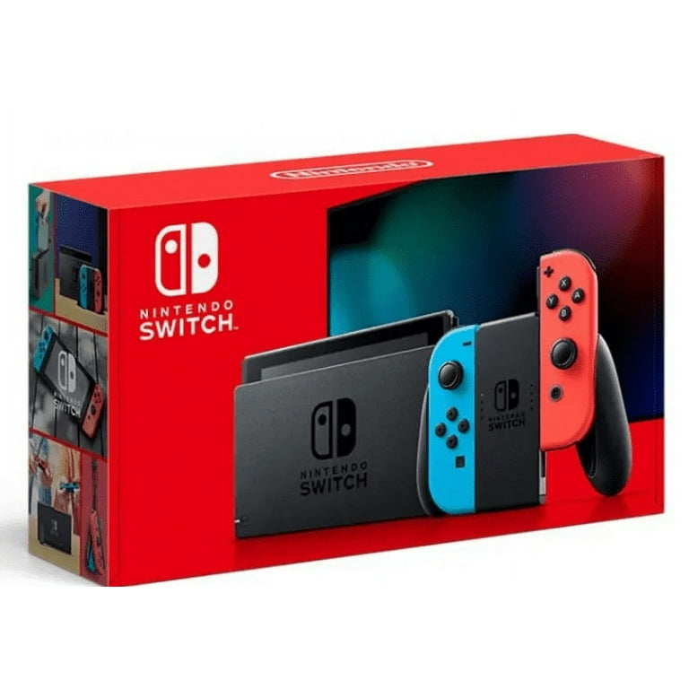 Nintendo Switch with Neon Blue and Neon Red Joy Con with Screen