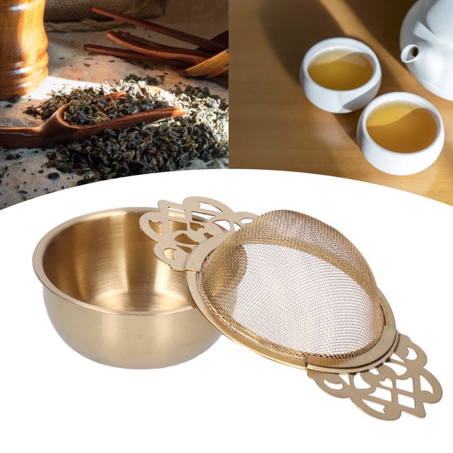 Tea Filter, Stainless Steel Tea Strainer Loose Leaf Tea Infuser Filter Double Ear Kitchen Gadget