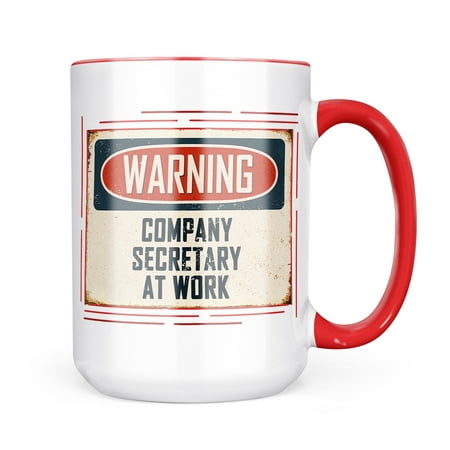 

Neonblond Warning Company Secretary At Work Vintage Fun Job Sign Mug gift for Coffee Tea lovers