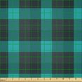 thumbnail image 2 of Ambesonne Buffalo Plaid Fabric by the Yard Microfiber, Teal Gingham Check, 2 Yards, Teal and Dark Blue Grey, 2 of 2