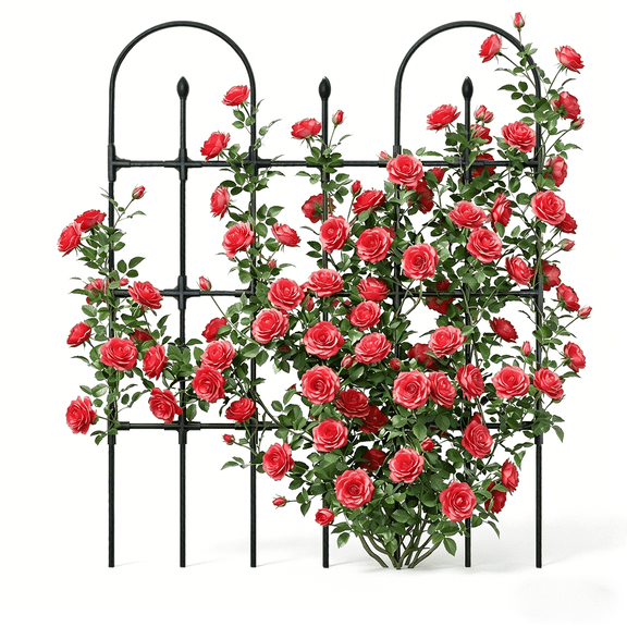 Trellis for Climbing Plants Outdoor,47.2" H Garden Trellis,Rustproof Garden Arch Trellis Cucumber Tomato Support Structure for Raised Bed