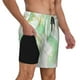 thumbnail image 2 of Fotbe Green And Gold Abstract Marble Traje de Baño para Hombre – Shorts de Natación de Secado Rápido con Forro y Bolsillos-Small, 2 of 6