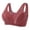 Red, variant on Viikei Bras for Women Sports Bras Wirefree Plus Size Simple Pattern Front Button Shaping Cup
