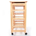 thumbnail image 3 of Zimtown Carro de comedor con isla de cocina rodante de madera con cajones Cestas Soporte de almacenamiento Zimtown contemporary, 3 of 6