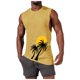 thumbnail image 2 of Camiseta sin mangas de cuello redondo para hombre, informal, a la moda, con estampado, deportiva, de poliéster, 2 of 5