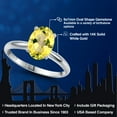 thumbnail image 2 of Gem Stone King 14K White Gold Canary Mystic Topaz Solitaire Engagement Ring for Women | 2.00 Cttw | Oval 9X7MM | Gemstone November Birthstone | Size 6, 2 of 6