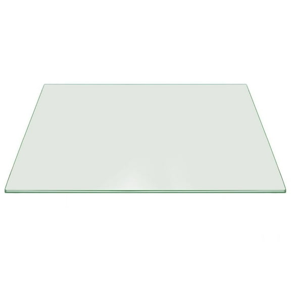 Rectangle Clear Glass Table Top w/ Pencil Polish for Side tables, Office/home