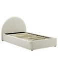 thumbnail image 3 of Resort Performance Velvet Arched Round Twin Platform Bed in Alabaster, 3 of 9