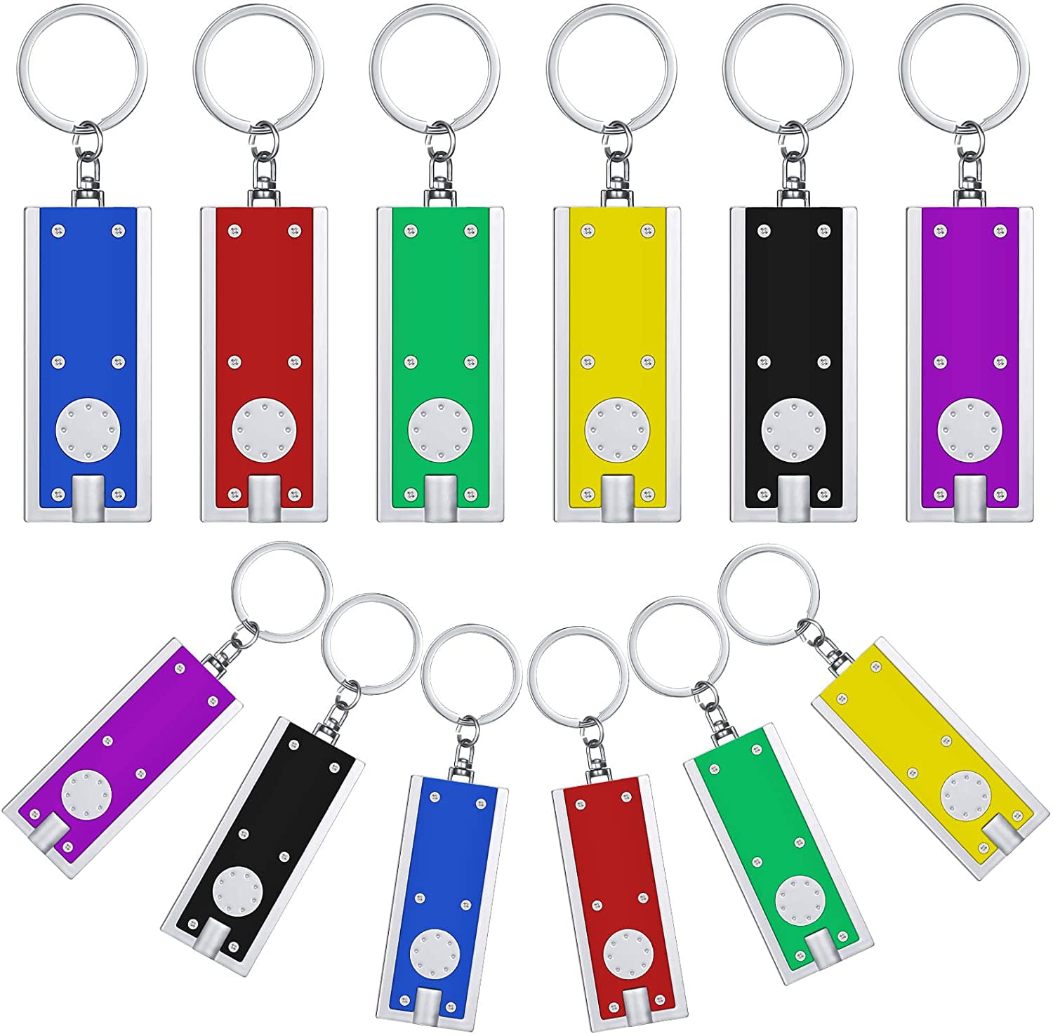 5 pcs Flashlight Keychains Mini LED White Light Torch Keyrings Flash Keys Chains