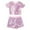 Pink, variant on CPNG Kids Girls Sequins Dance Outfits Short Sleeve Crewneck Pullover T shirt and Shorts 2 Piece Set Sparkly Summer Clothes(Green,11-14 Years)
