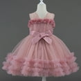 thumbnail image 5 of Miluxas Toddler Baby Flower Girl Dress Sleeveless Lace Tulle Princess Dress Pageant formal Birthday Party Dress Pink 12 Months, 5 of 8