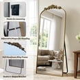 thumbnail image 6 of Cuteday 64"x21" Arched Full Length Mirror Metal Vintage Mirror Baroque Style,Bronze, 6 of 7