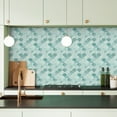 thumbnail image 5 of Peel and Stick Backsplash Fish Scale Tile, Removable Renter Friendly Backsplash 3D Adhesive Stick on Wall Tiles for Kitchen Bathroom (10 Sheets, Marble Green), 5 of 6