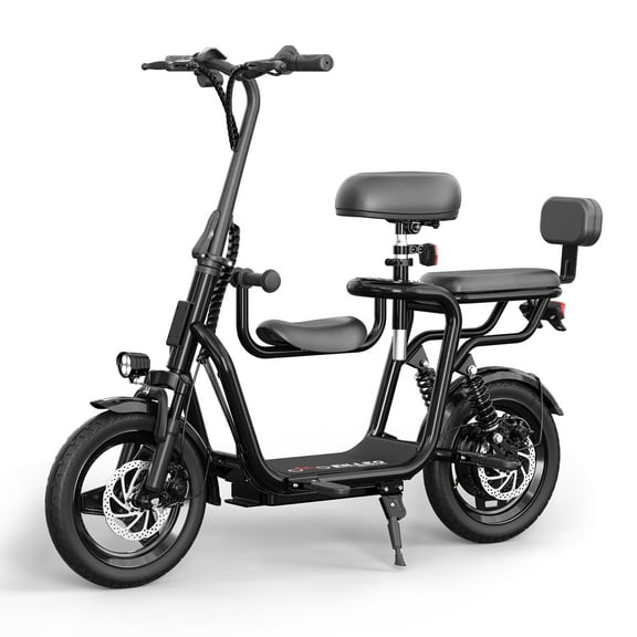 SPACEWALK Electric Scooter With Seats For Adults Power By 500W Motor E Bike With 14" Pneumatic Tire And 20 Miles Range & 17.5Mph, Electric Bicycle