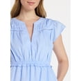 thumbnail image 5 of Time and Tru Women's Cotton Flutter Sleeve Mini Dress, Sizes XS-XXXL, 5 of 6