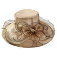 thumbnail image 5 of Women's Wide Brim Sun Hat Floral Beach Dress Hat for Outdoor Wedding Bridal Shower Summer, 5 of 5