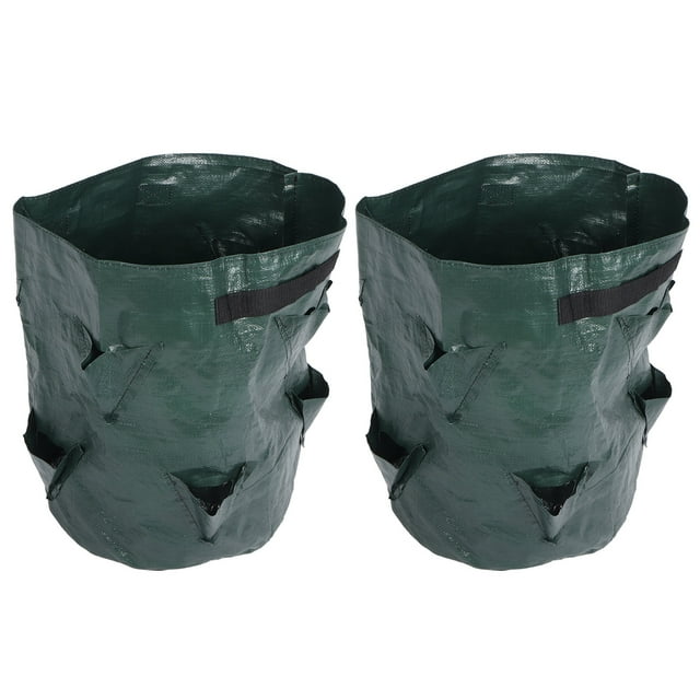 Plant Grow Pouch, Strawberry Planter Container Foldable 10 Gallon Planter Pouch Reusable Growing Bags For Indoor Outdoor