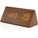 thumbnail image 3 of Reloj despertador de madera OCT17, reloj de escritorio digital LED de madera, actualizado con temperatura de tiempo, brillo ajustable y control de voz, visualización de humedad - Bambú, 3 of 6