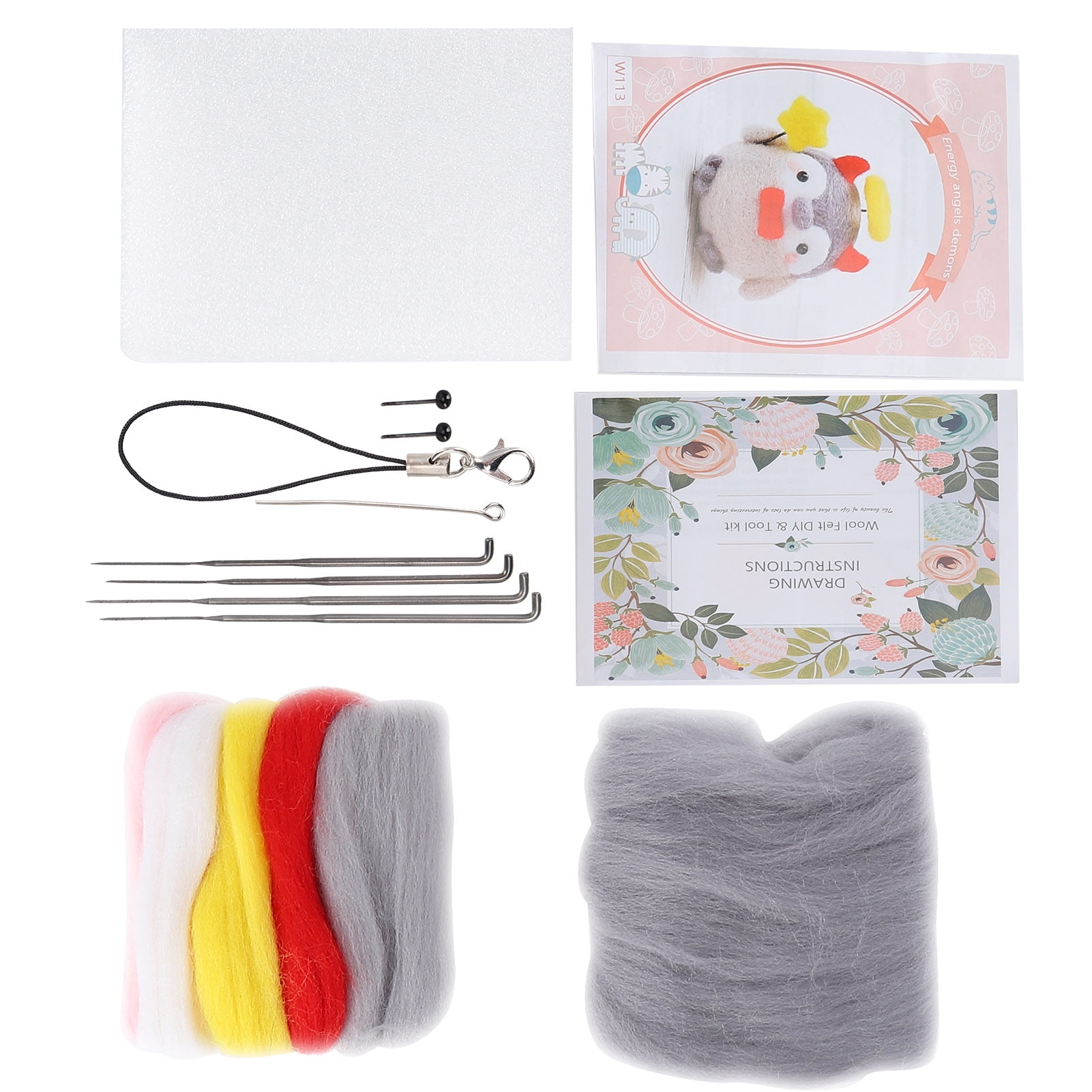 Feltsky Kit De Fieltro De Aguja Para Principiantes – Hada Rosa De 15 Cm, Incluye Lana, Agujas Y Accesorios
