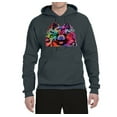 thumbnail image 2 of Wild Bobby, Colorful Rainbow Pomeranian Dog Animal Lover Unisex Graphic Hoodie Sweatshirt, Charcoal, X-Large, 2 of 3