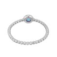 thumbnail image 2 of Round Blue Moonstone on Sterling Silver Beaded Band Ring for Female Size-7, 2 of 5