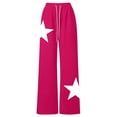 thumbnail image 4 of Tfken Toddler Girls Soft Pants Elastic Waist Stretchy Trousers Loose Wide-Leg Pants With Pockets Fashion Drawstring Star Print Teen Casual Daily Wear Clothes Size 7-8 Years Pink, 4 of 4
