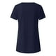 thumbnail image 5 of Pntutb Mujeres Plus Tamaño Botón Sólido Cuello Redondo Manga Corta Irregular Camiseta Blusa tops Pntutb Pntutb-1500, 5 of 6