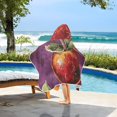 thumbnail image 6 of Purple and Apple Hooded Beach Towel Kids Bath Towels Quick Dry for Pool Swiming 50" x 23.5" Microfiber Soft Bathrobe, 6 of 7