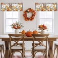 thumbnail image 5 of Valances for Windows Thanksgiving Dog Fall Pumpkin Rod Pocket Short Curtain for bathroom living room bedroom Maple Leaves Buffalo Plaid 1 Panel 54x18in, 5 of 9