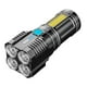 thumbnail image 3 of pstuiky Linterna LED de 1000 lúmenes 4 luces LED recargable potente con alcance de hasta 200 metros., 3 of 7