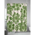 thumbnail image 5 of Shower Curtains Green Flower Bath Curtain Abstract Floral Waterproof Bathroom Shower Curtain Set with Hooks Decoration 72 x 72 Inches, 5 of 7