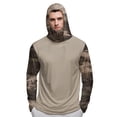 thumbnail image 5 of Havenx Men's Camo Upf 50+ Sun Protection Shirt Long Sleeve Hooded Rapid Dry Hoodies with Mask Uv Protection Hoodie Shirt Fishing Casual Summer Lightweight Hiking Blouses,Brown XL, 5 of 5