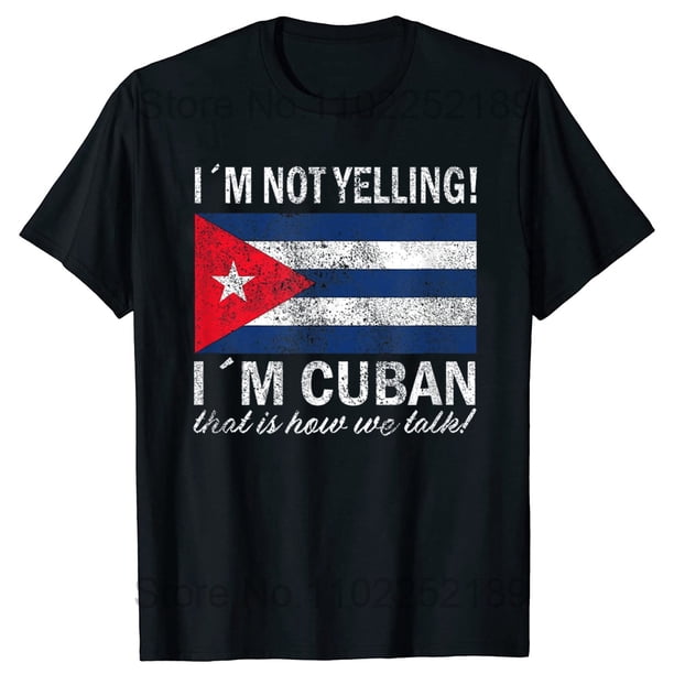 Camiseta "No estoy gritando", estilo retro cubano vintage, regalo, camisetas de verano, estilo gráfico, ropa de calle de algodón, manga corta, ropa para hombre