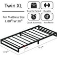 thumbnail image 2 of Lutown-Teen 6 inch Twin XL Bed Frames Heavy Duty Sturdy Metal Platform Bed Frame No Box Spring Needed, Noise Free, Easy Assembly, Black, 2 of 5
