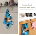 thumbnail image 5 of 2-Piece Polyester cotton Towel Set Absorbent Blue and Orange Abstract Pattern Seamless Hand Towel Bath Towel Soft and Comfortable Machine Wash 28.3x14.4, 5 of 7