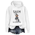 thumbnail image 2 of YVNAURA Women's Vintage Halloween Witch Graphic Hoodie Long Sleeve Pullover Tops Crew Neck Round Neck Oversized Girls Trip Fall Outfits for Women Spooky Season Tee, White,S, 2 of 4