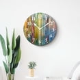 thumbnail image 4 of 10 Inch Wall Clock Battery Operated Silent Clock Decorative for Office, Kitchen, Outdoor, Living Room，Vintage Rainbow Wood Brown Natural, 4 of 4
