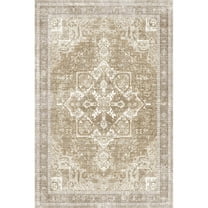 RONSHIN Area Rugs Washable Carpets 1150Gsm 100% Polyester Velvet Pearl Velvet Washed Back Folding Simulation Printed Carpet Xm-Persia Camel tone 10*13ft