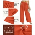thumbnail image 5 of CASSIE LIZ Plus Size Pants 3X Womens Orange Lounge Yoga Pants Knit Palazzo Summer Athletic Pants Casual Workout Wide Leg Pants Fashion Loose Fit Drawstring Exercise Pants with Pocket 3XL 22W 24W, 5 of 7