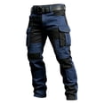 thumbnail image 4 of LODIENY Men Slim Fit Cargo Pants Abrasion Resistant Functional Outdoor Sweatpants Straight Leg Hiking Trousers with Multi Pockets Navy XXXL, 4 of 5