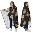 thumbnail image 2 of Wearable Blanket,Pitbull Dog and Footprint Hooded Wearable Sherpa Blanket for Adults & Teens,Winter Poncho Shawl Wrap Cape Thick Warm,50"x60", 2 of 5