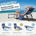thumbnail image 4 of Homall Outdoor Lounge Chair Foldable Chair Adjustable Height Patio Lounge Chair,Suitable for Beach,Lawn and Pool,Set of 2 Blue, 4 of 7