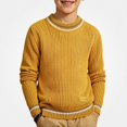 thumbnail image 3 of Afuyipoi Boys Turtleneck Pullover Sweater Knit Top for Kids Size 0-11Y Fall Winter Layering Outfit Yellow Size 4T, 3 of 6