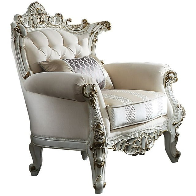 ACME Chaise Picardy II avec 1 Oreiller en Tissu et Perle Antique