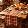 thumbnail image 2 of Fall Plaid Table Runner for Thanksgiving Holiday Dining Table Decoration, Washable Polyester Table Runner for Kitchen and Dining Room, 2 of 6