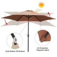 thumbnail image 5 of Ainfox 9ft Patio Umbrella with Push Button Tilt and Crank, Outdoor Sunshade Canopy, Waterproof and UV-Proof, Coffee, 5 of 6