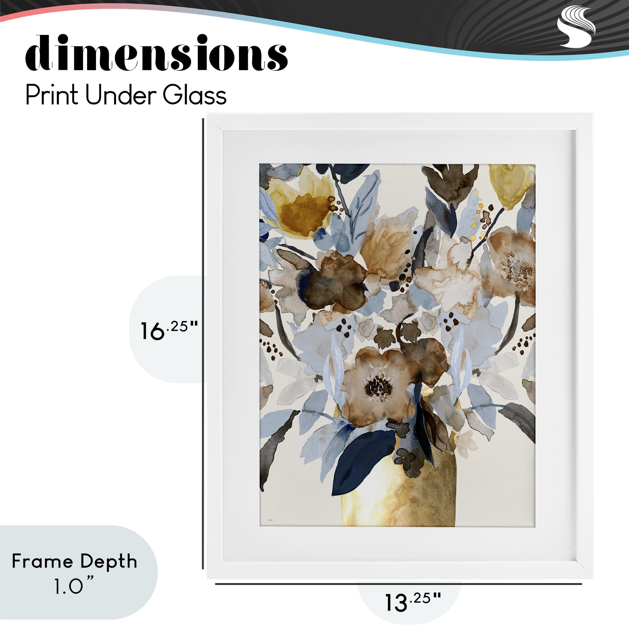 Stupell Industries Expressive Earthy Blossoms White Framed Print Under Glass, design by Val Rhodes